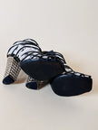 Sandali Cage Yves Saint Laurent in Vernice Nera con Tacco Scultura – SS 2009