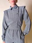 Jumpsuit vintage Sarabang de lana príncipe de Gales con cinturón a juego