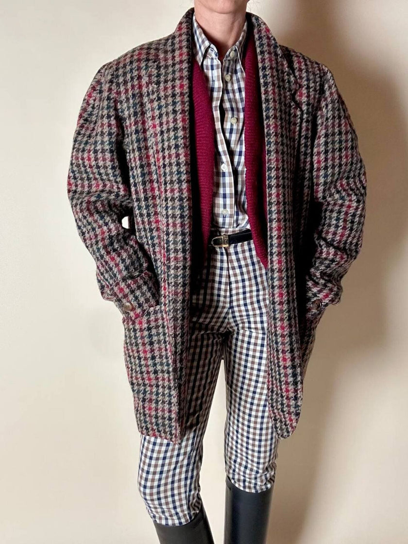 Les Copains houndstooth wool blazer
