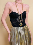 Bustier nero in pizzo macramè “La Perla”
