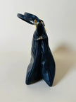 Borsa a mano in pelle blu notte