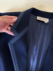 Blazer in lana blu con profili in gros grain “Gibò Firenze”