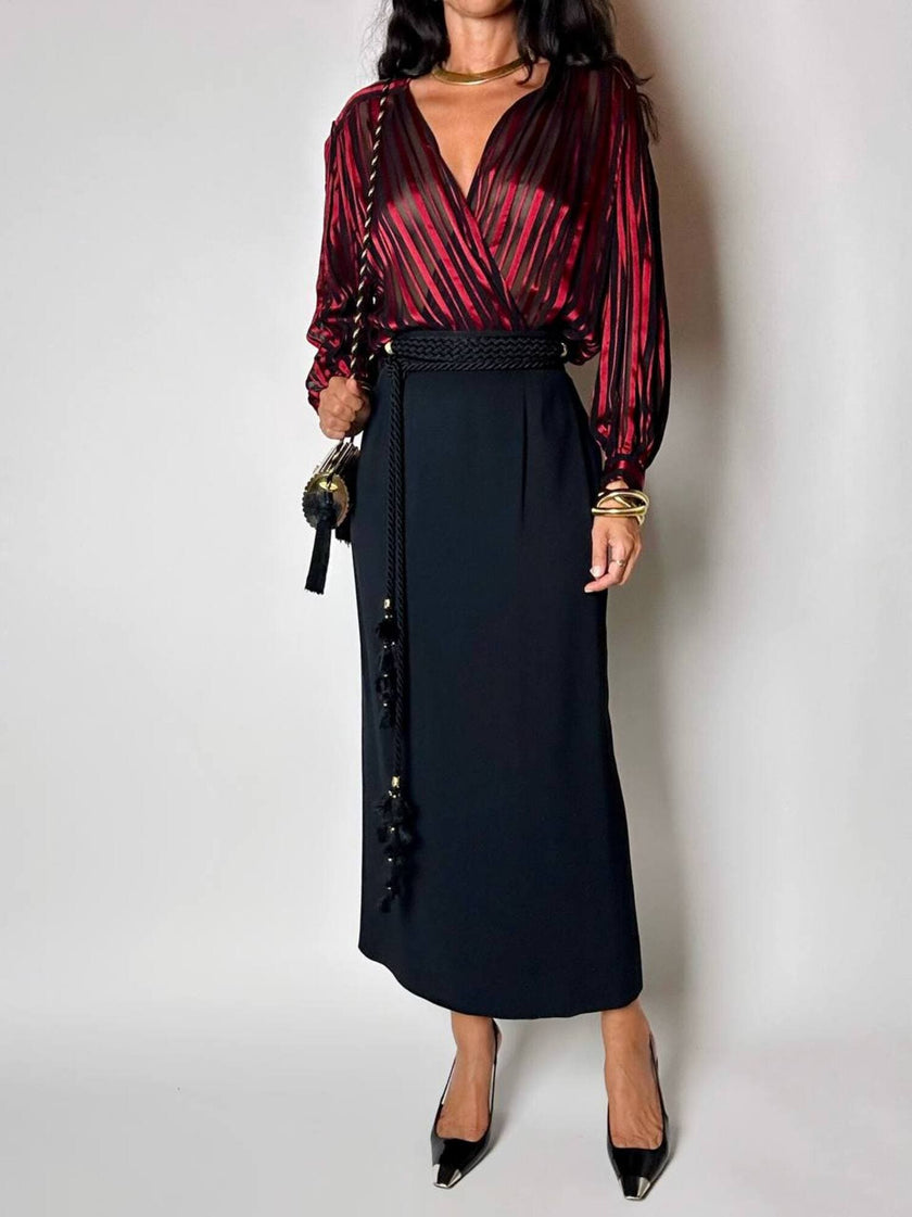 Gonna a tubino vintage Moschino Cheap and Chic con bottone a forma di cuore