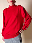 Lupetto in lana rossa con logo ricamato “Yves Saint Laurent”