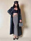 Cappotto lungo in pelle nera