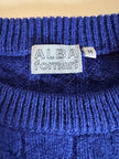 Maglione a trecce girocollo blu Cloisonne Alba Fornari