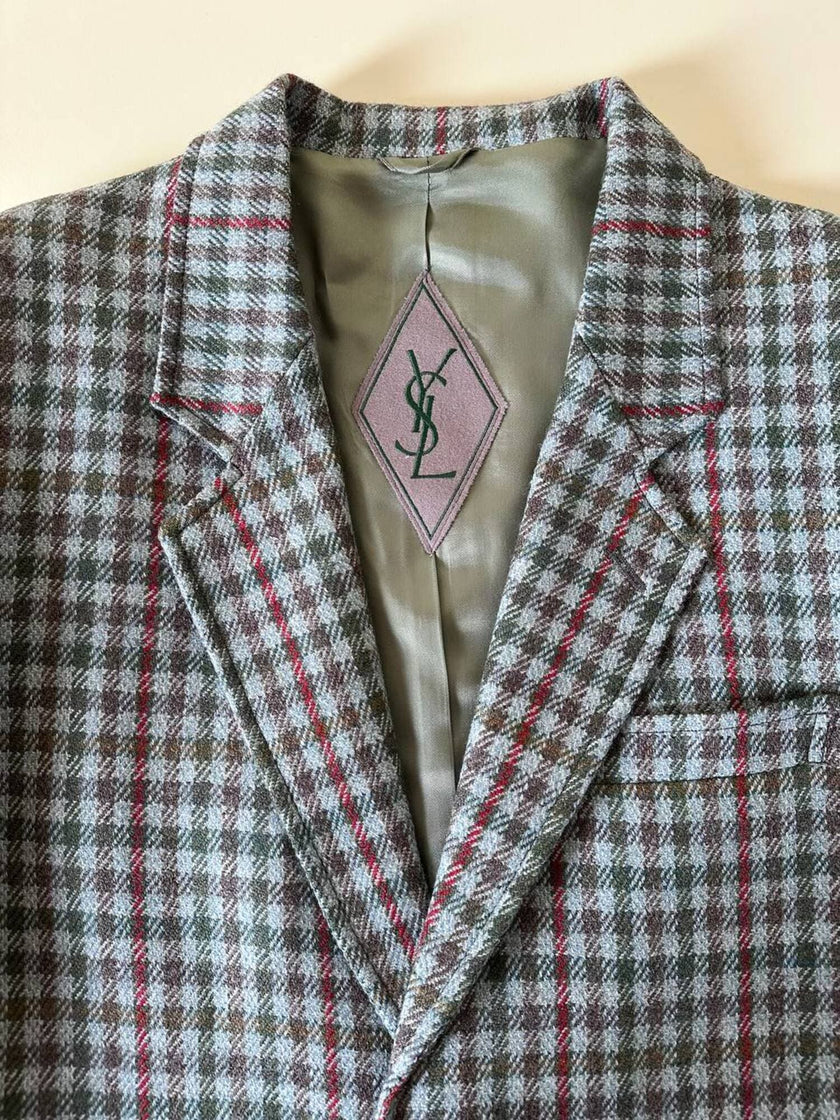 Blazer vintage Yves Saint Laurent in lana pied de poule