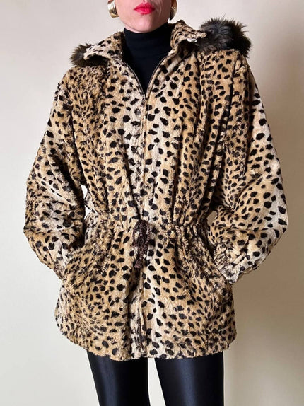 Parka leopardato in eco pelliccia “Yves Saint Laurent”