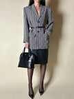 Blazer vintage Yves Saint Laurent a righe verticali panna e nero