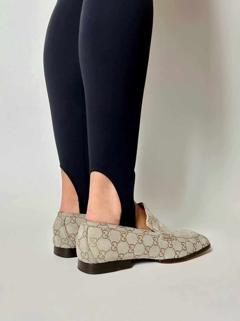 Mocassins Gucci vintage en daim avec motif monogramme GG