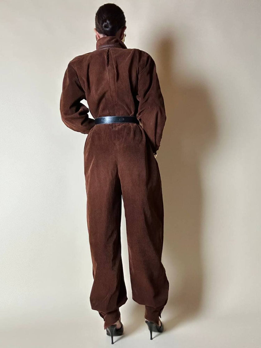 Cintura Fendi vintage in pelle testa di moro con loghi a caldo