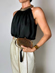 Vintage Schéilan Firenze jewel bag in twisted gold-tone metal with a couture tassel