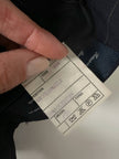 Pantalone vintage a palazzo blu notte gessato in pregiato fresco lana di Tasmania e seta