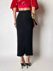 Gonna vintage Gai Mattiolo Couture modello a tubino in crèpe nero