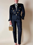 Blazer nero con bottoni gioiello dorati “Yves Saint Laurent”