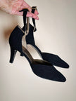 Scarpe in broccato nero con fibbie gioiello Yves Saint Laurent