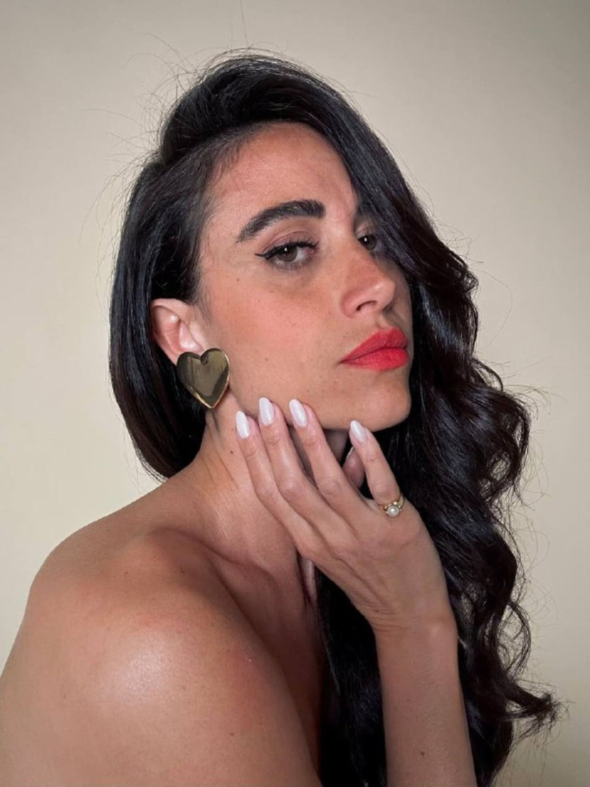 Maxi clip dorate a forma di cuore “Moschino”