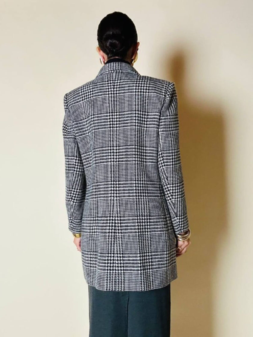Blazer doppiopetto in lana principe di Galles “Yves Saint Laurent”