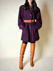 Cappottino oversize in lana color prugna Confezioni Adri