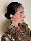 Vintage gold-tone knot clip-on statement earrings