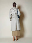Trench in gabardine color corda con interno in lana rimovibile “Hazard”