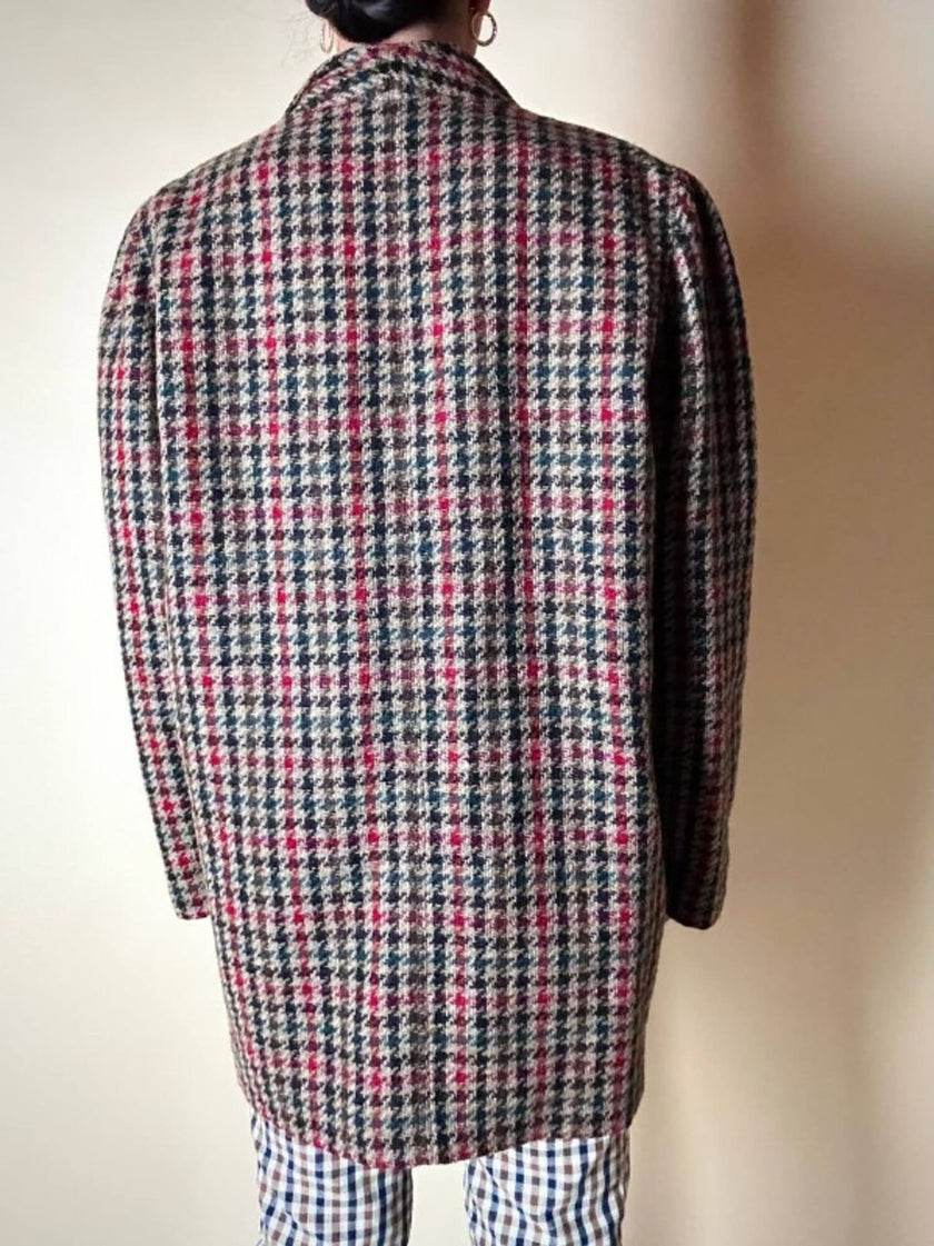 Les Copains houndstooth wool blazer