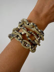 Bracciale KMO Paris multichain in metallo argento whips e glitter oro