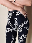 Leggings Yves Saint Laurent in ciniglia stretch fantasia astratta bianca e nera