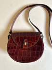 Bandoulière in pelle stampa coccodrillo color cognac “Andrea Mabiani”