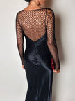 Giacca gioiello vintage in rete di perline nera Byblos Blu