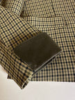 Blazer Byblos in rasato di lana pied de poule beige e verde con riporti verde oliva