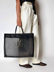 Borsa vintage Fendi in rete mesh nera con maxi logo FF