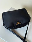 Borsa Bandoulière vintage Yves Saint Laurent in tessuto nero plastificato con riporti in pelle