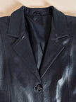 Cappotto lungo in pelle nera
