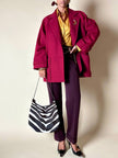 Giaccone Yves Saint Laurent in lana rosso Borgogna