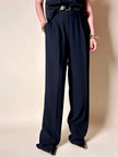 Pantalone nero con pince e piega “Yves Saint Laurent”