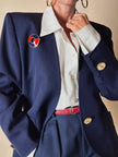 Camicia bianca Andrea Mare vintage in cotone con maxi tasche e bottoni in madreperla