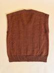 Gilet in lana color tabacco con motivo a trecce