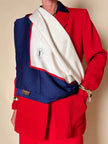 Foulard in seta bianco rosso e blu “Yves Saint Laurent”