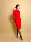 Abito rosso con cintura in coordinato Gianfranco Ferré