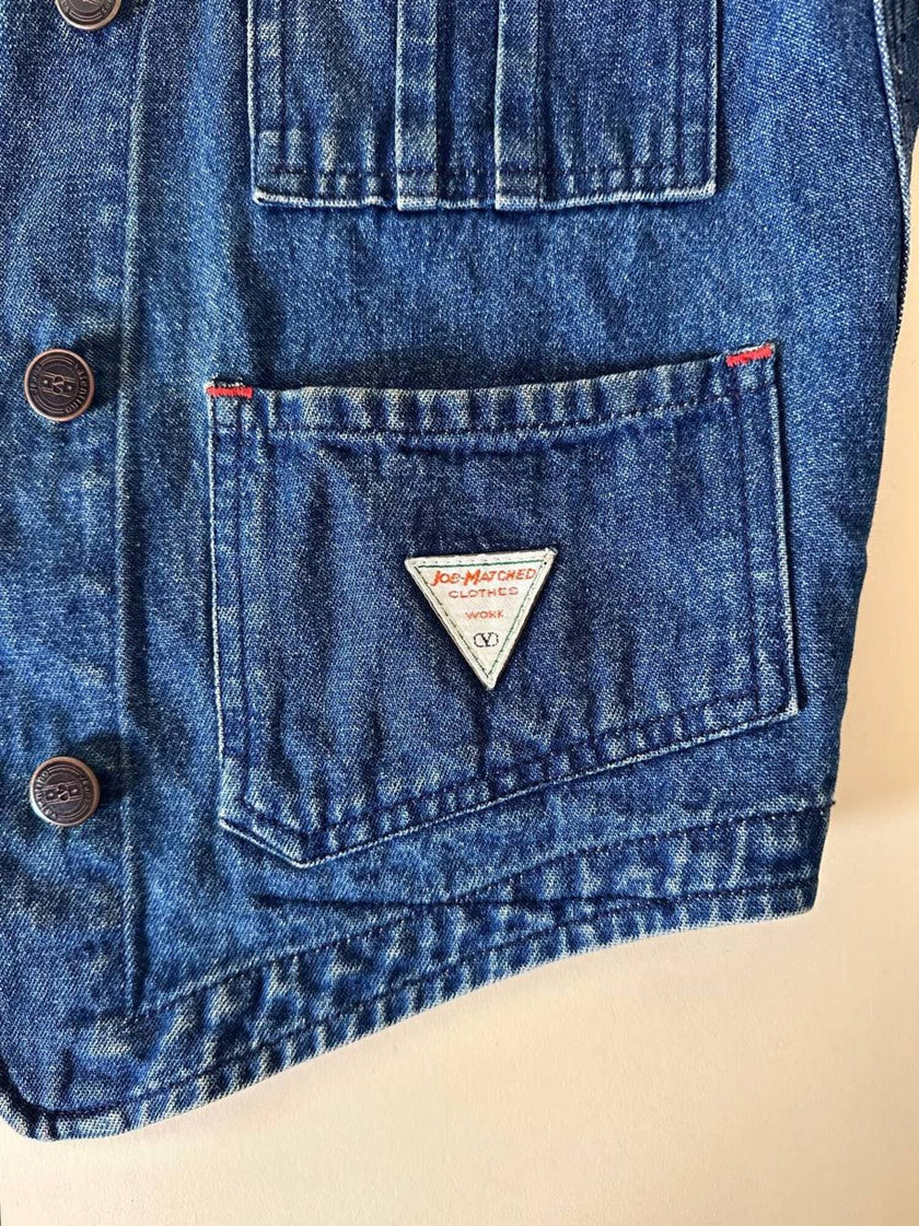 Gilet Valentino Jeans in denim blu slavato con bottoni a chiodo