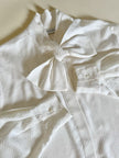 Camicia vintage con maxi fiocco in tessuto jacquard bianco Evan Picone