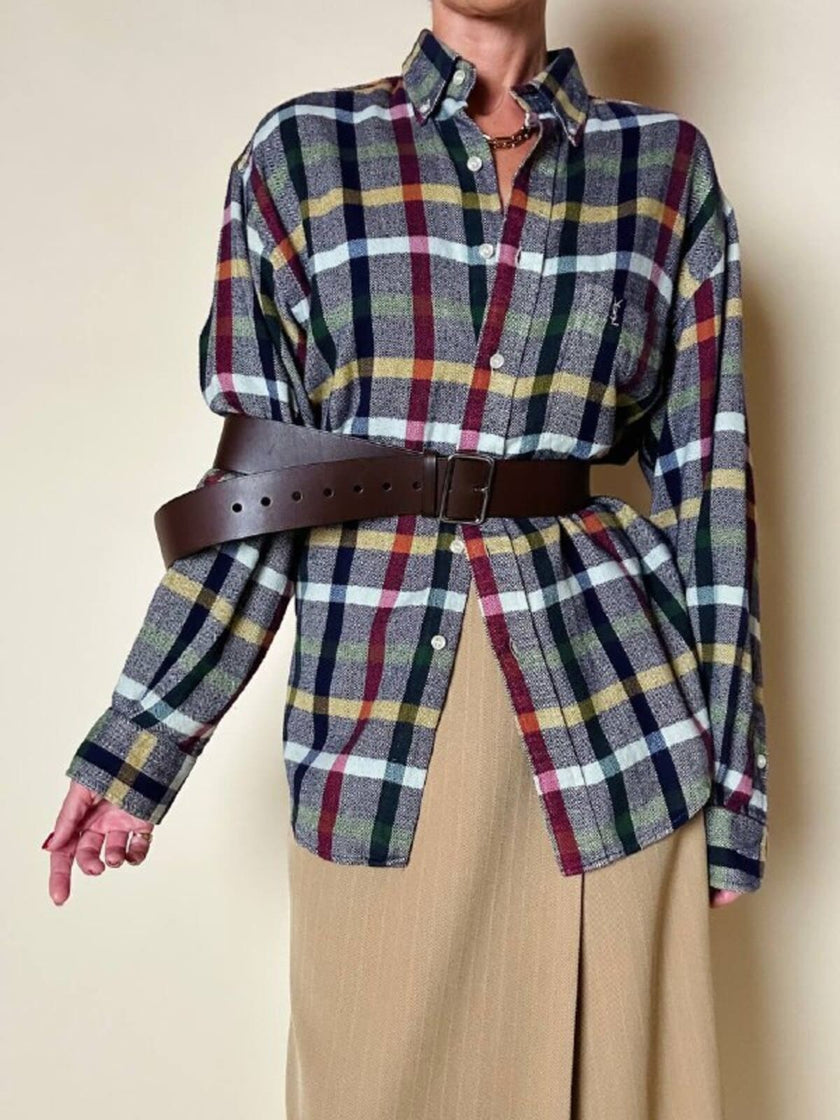 Camicia in caldo cotone fantasia tartan “Yves Saint Laurent”