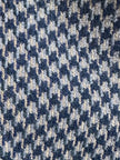 Pantalone a vita alta in lana pied de poule grigio e ottanio Basile