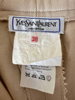 Bermuda Yves Saint Laurent in cotone color sabbia con bottoni dorati con logo YSL