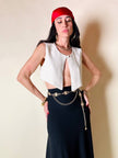 Gilet avorio con nappa couture “Emporio Armani”