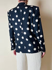 Blazer in seta nera a grandi pois color panna “Genny”