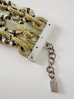 Bracciale KMO Paris multichain in metallo argento whips e glitter oro