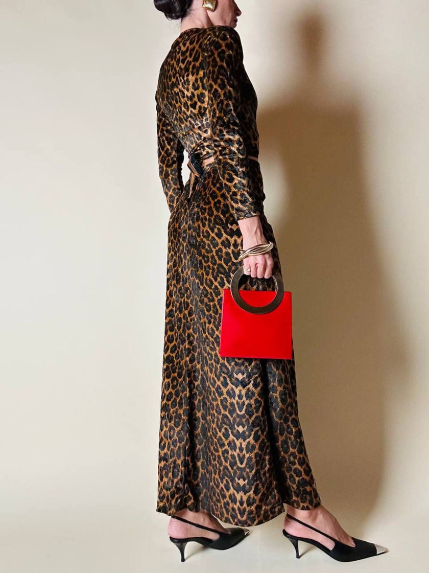 Gonna lunga con top in coordinato in velluto animalier “Roman’s”