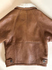 Schearling doppiopetto in pelle color cuoio con vello naturale Shearling Original